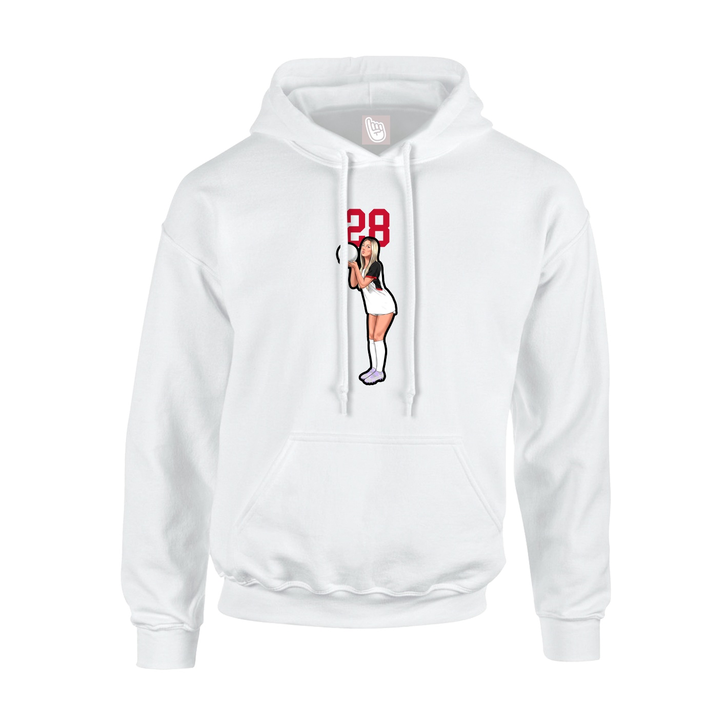Hoodie — Number Top in White