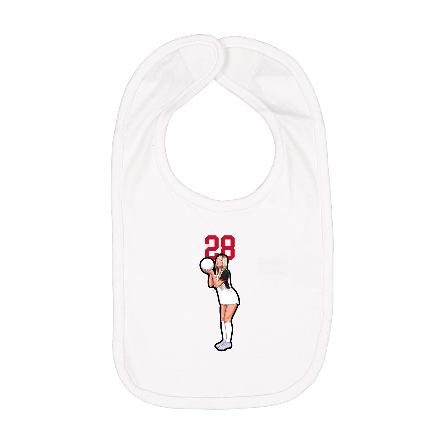 Infant Bib — Number Top in White