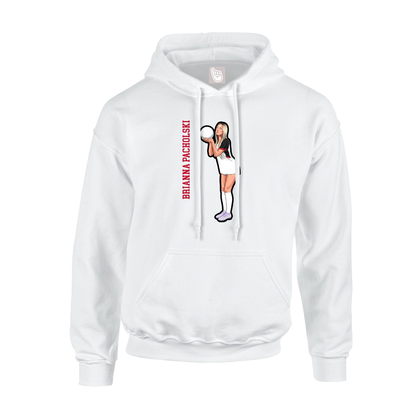 Hoodie — Name Vertical in White