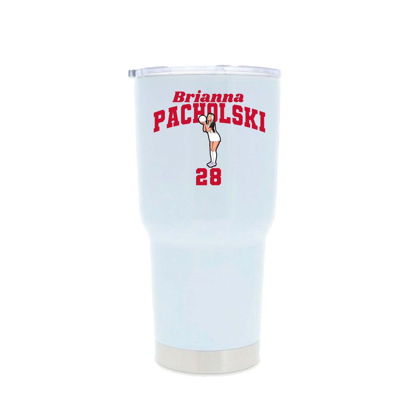 30oz Stainless Steel Tumbler — Signature Arch in White