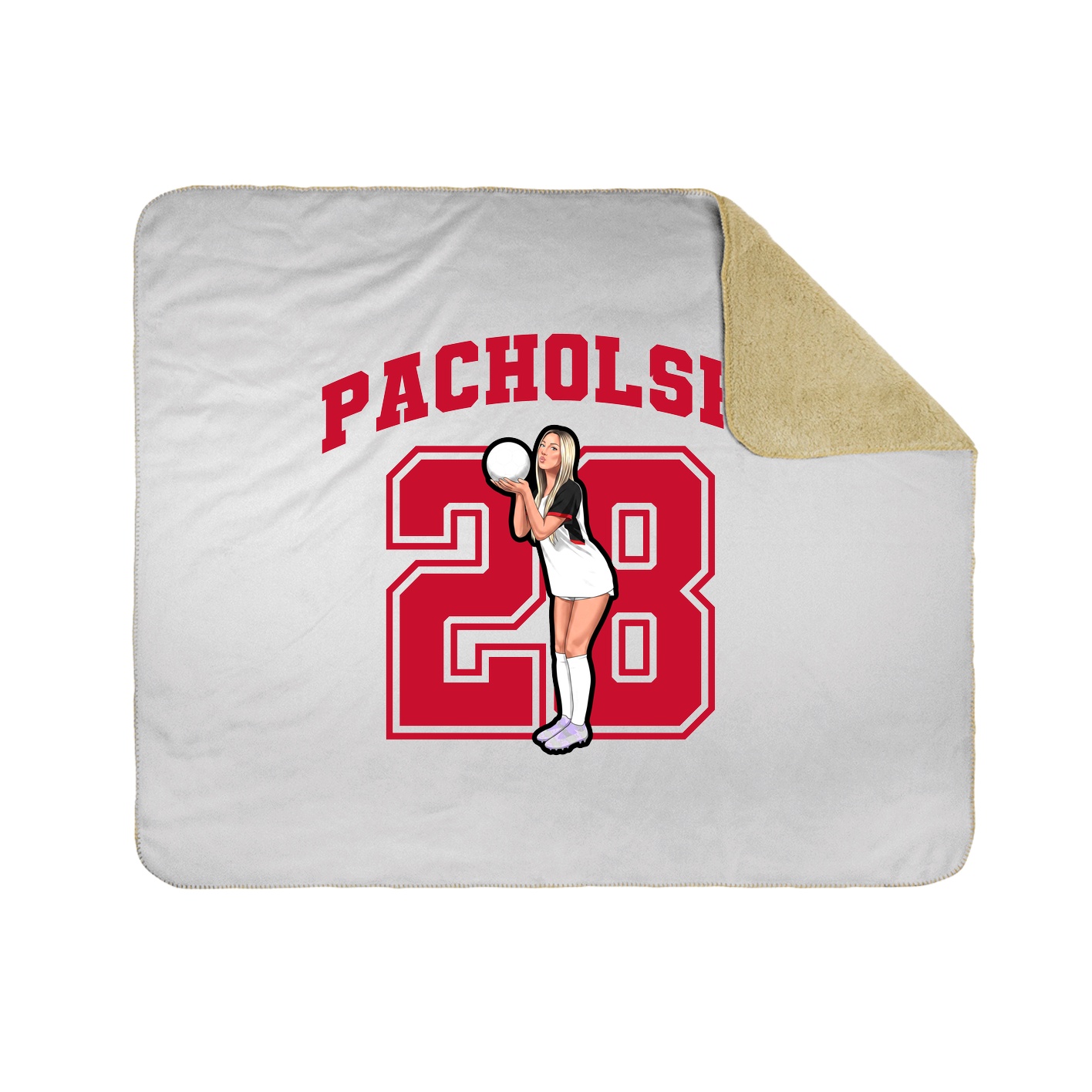 Throw Blanket — Number in White