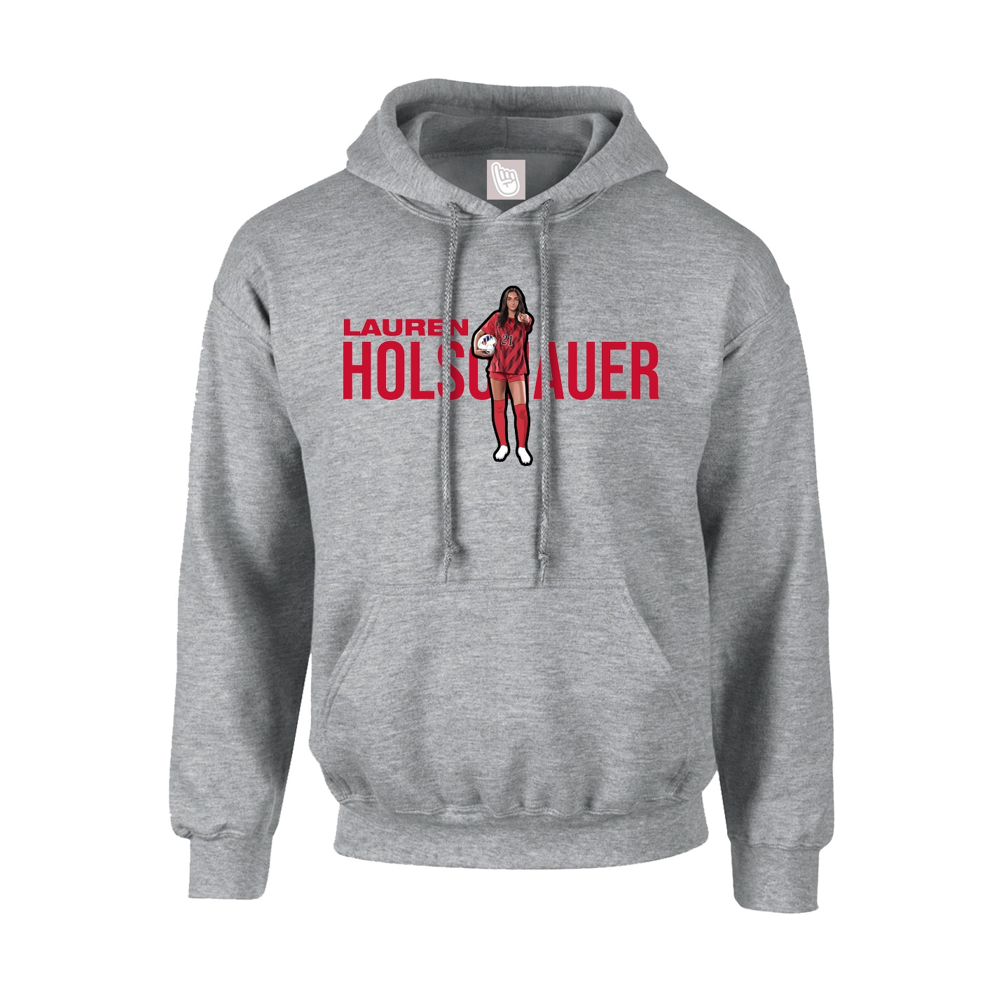 Hoodie — Player Name in Grey