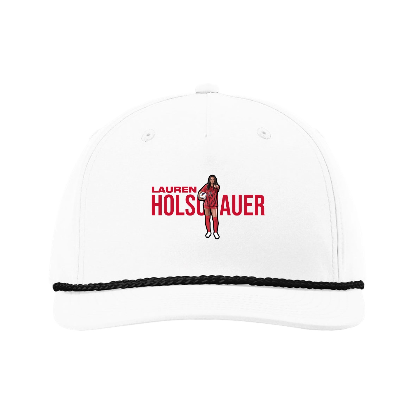Five-Panel Classic Rope Cap — Player Name in White