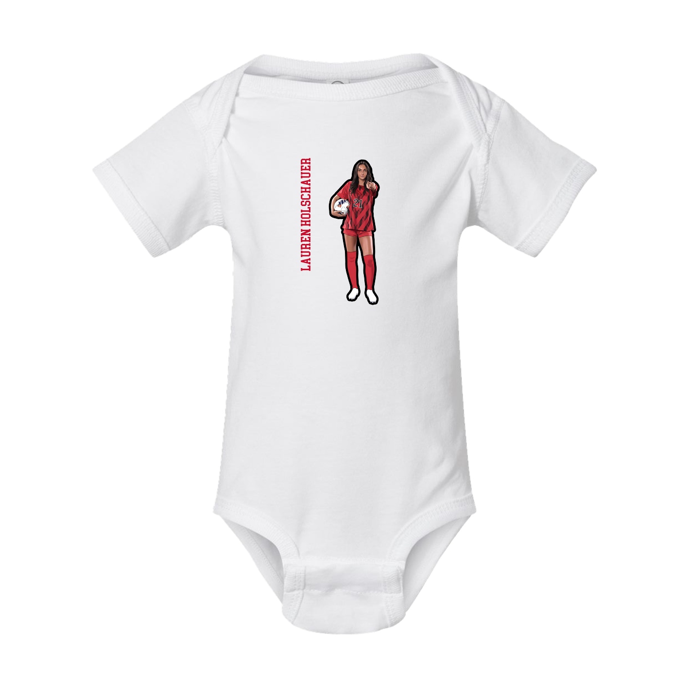Baby Onesie — Name Vertical in White