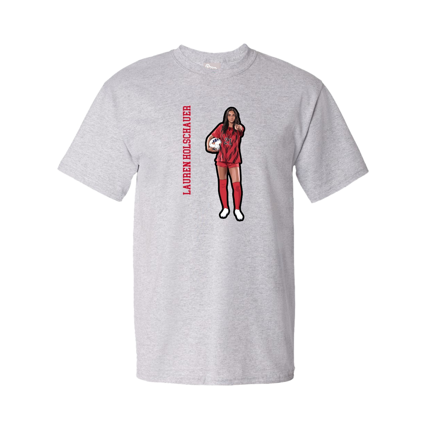 Youth Tee — Name Vertical in Grey