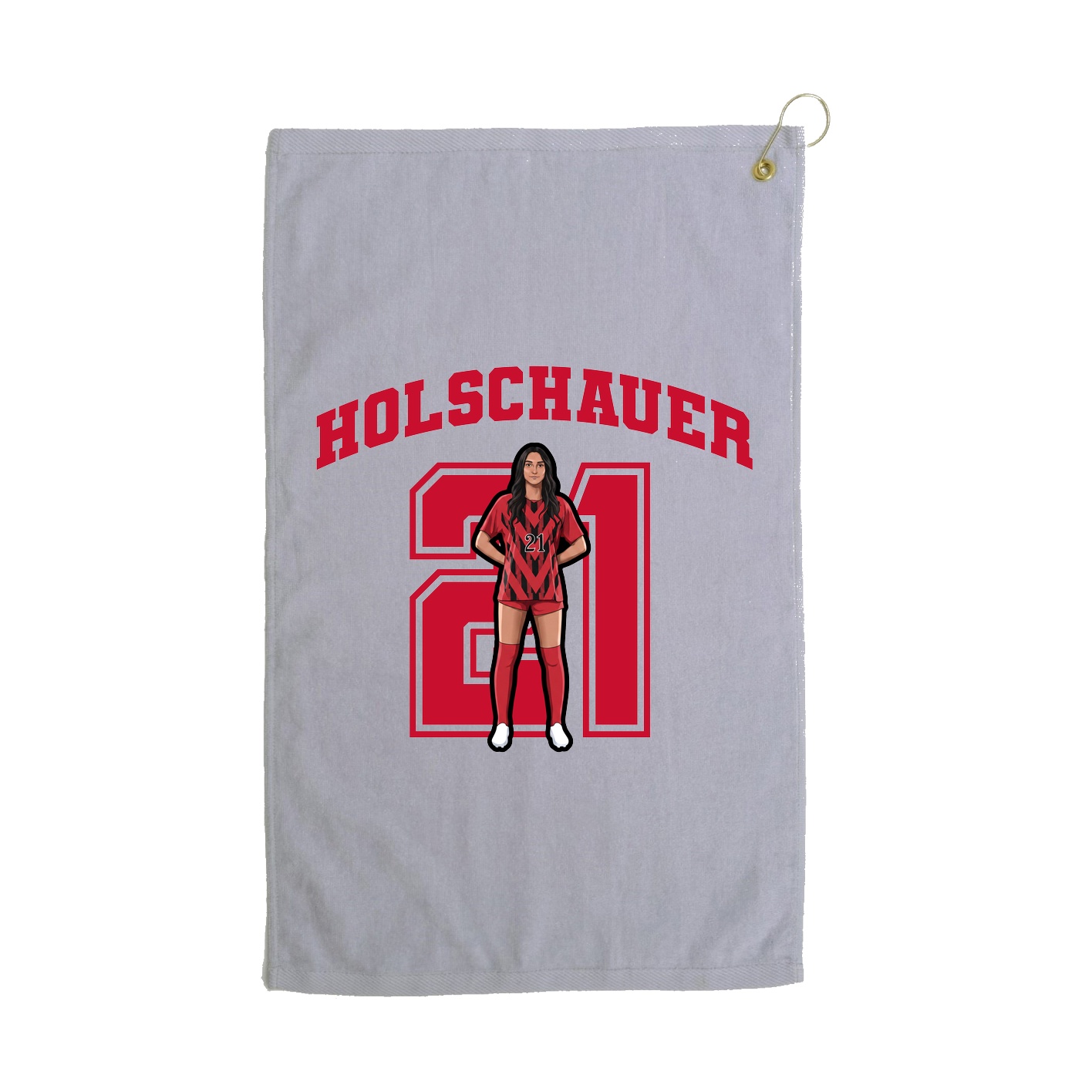 Golf Towel — Number in Grey