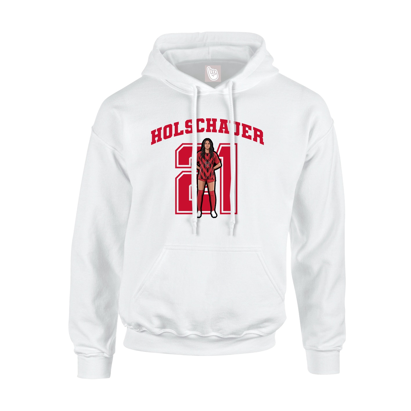 Youth Hoodie — Number in White