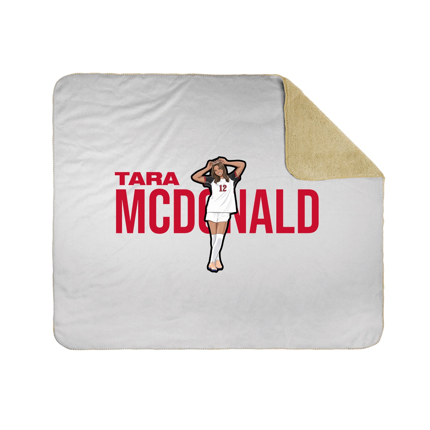 Throw Blanket — Player Name in White