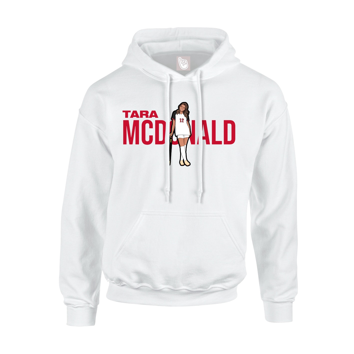 Youth Hoodie — Player Name in White