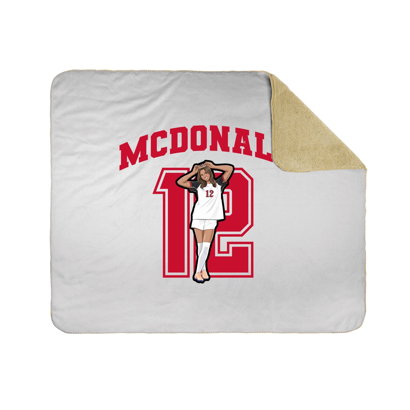 Throw Blanket — Number in White