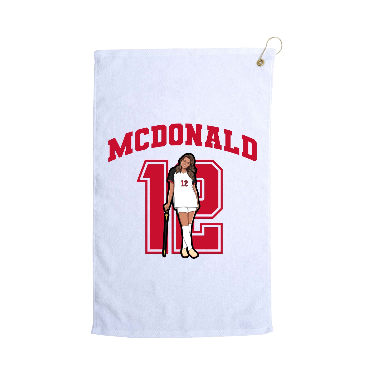Golf Towel — Number in White