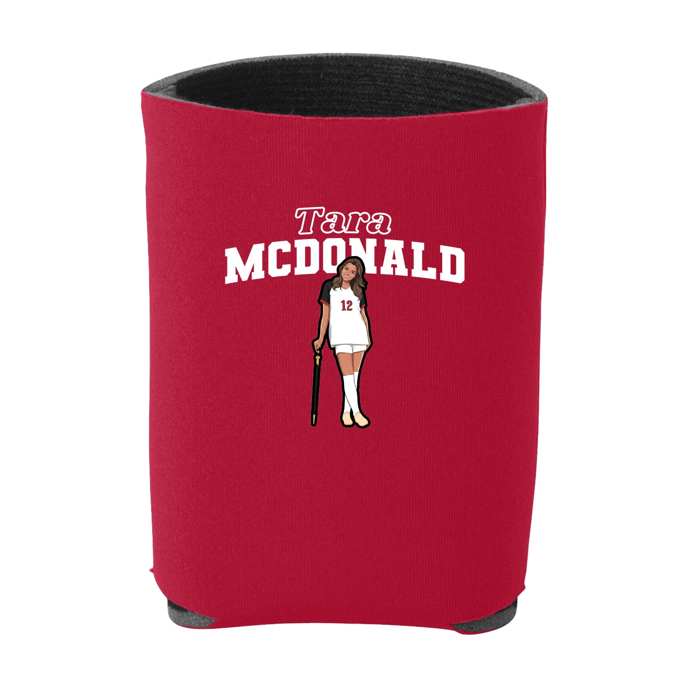 Can Holder — Name Arch in Red