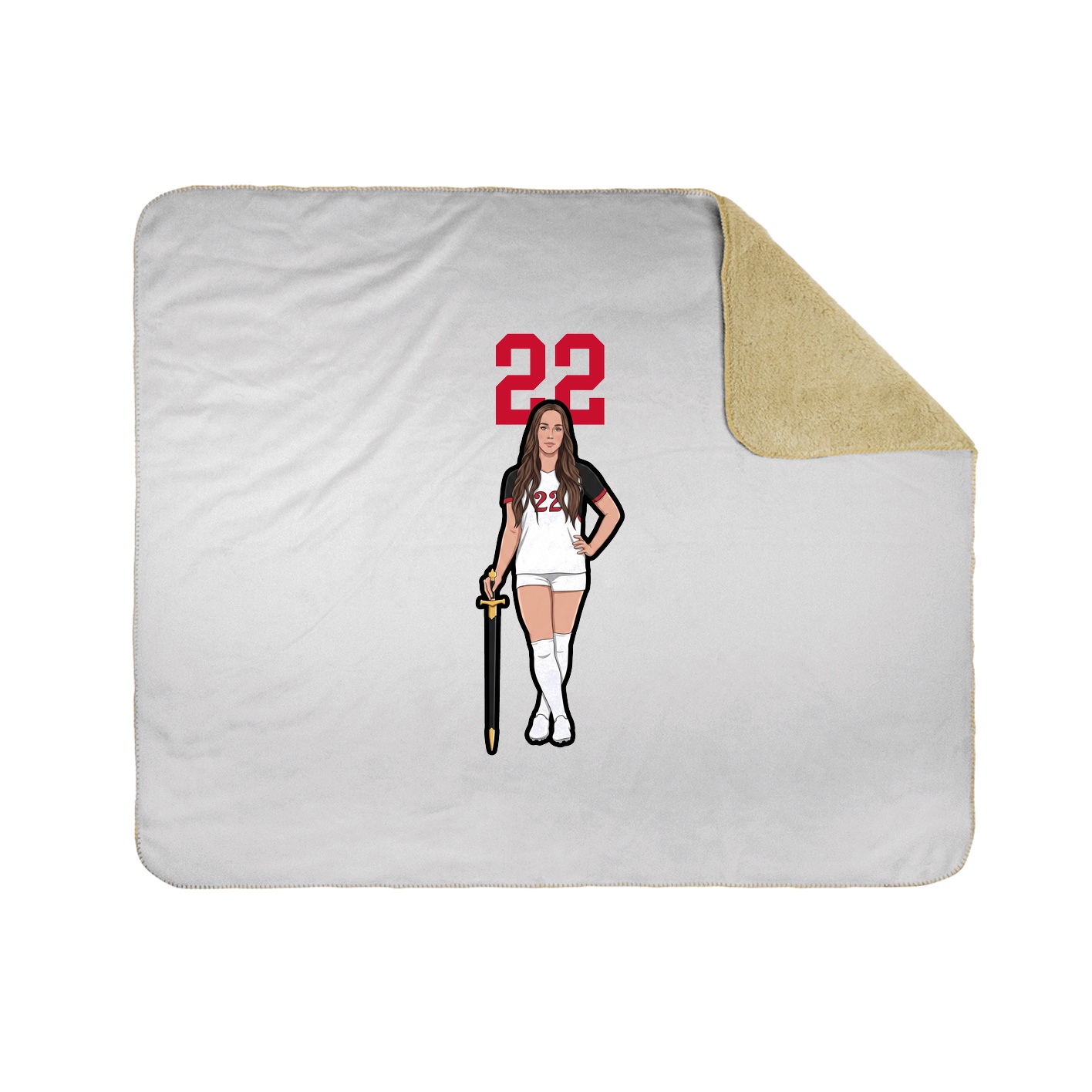 Throw Blanket — Number Top in White