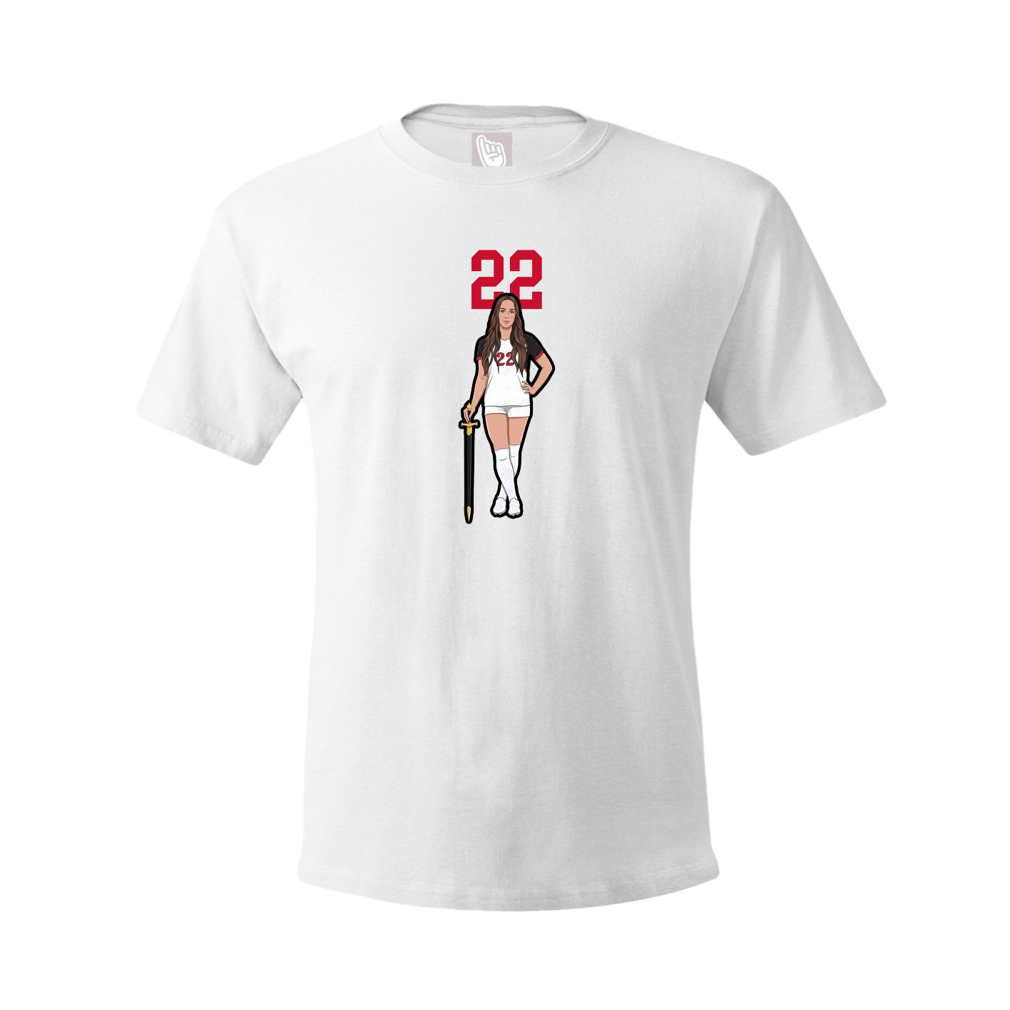 Youth Tee — Number Top in White