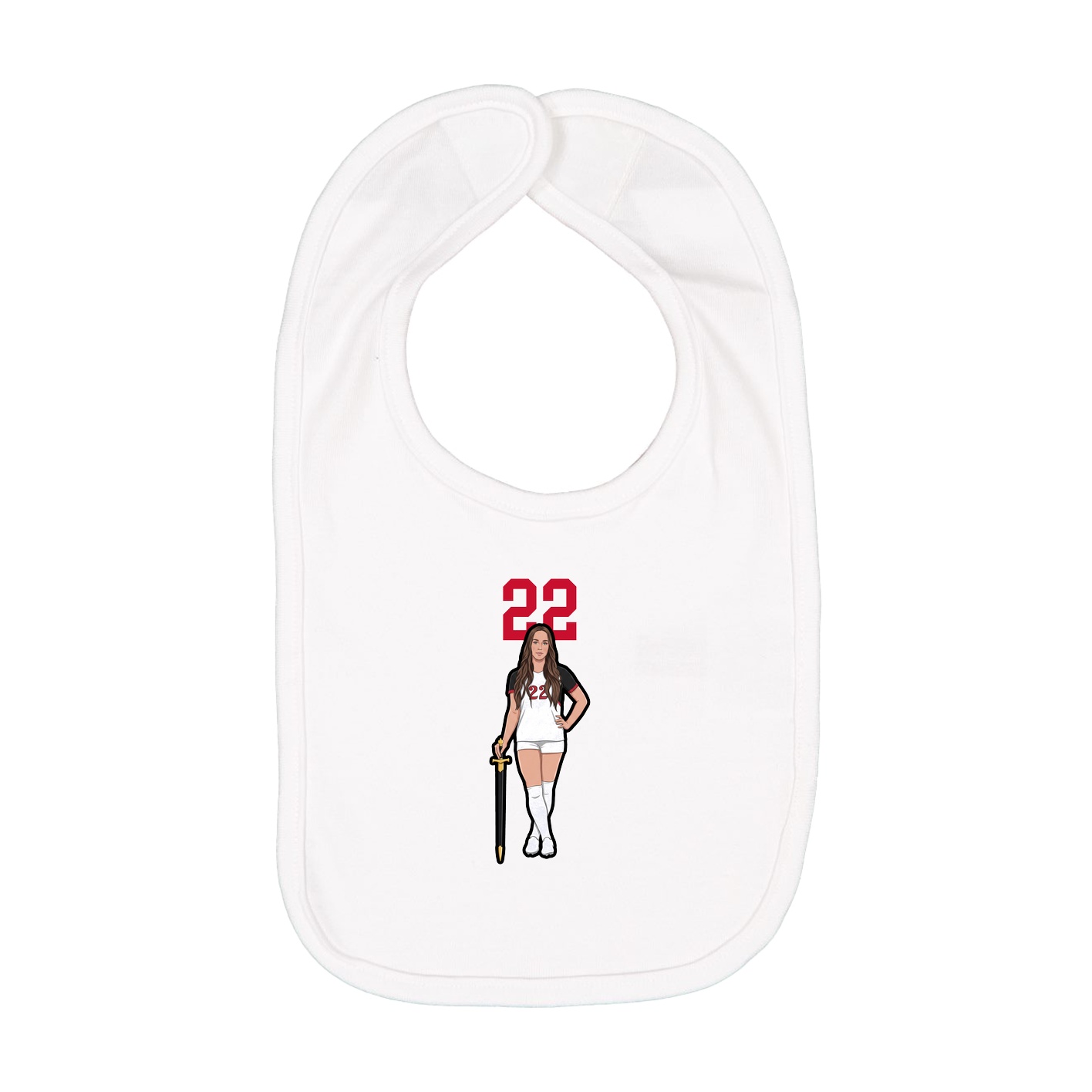 Infant Bib — Number Top in White