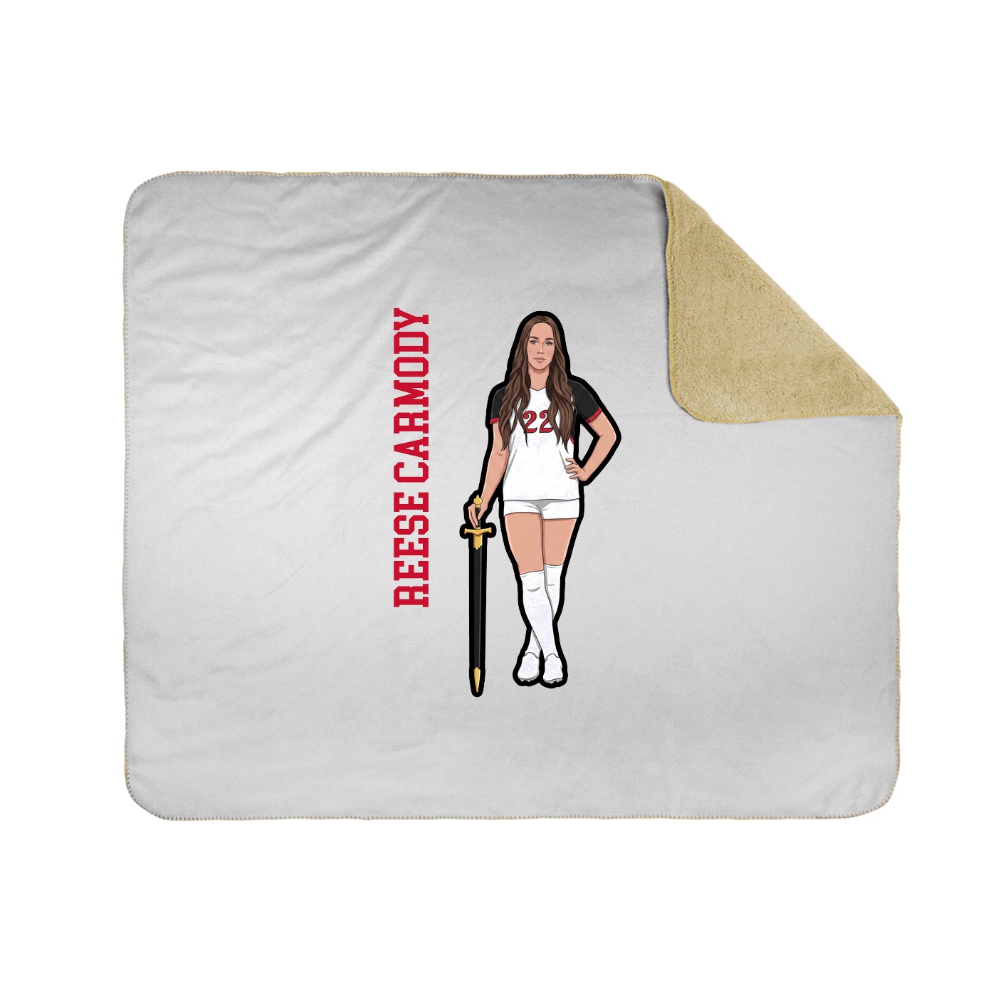 Throw Blanket — Name Vertical in White