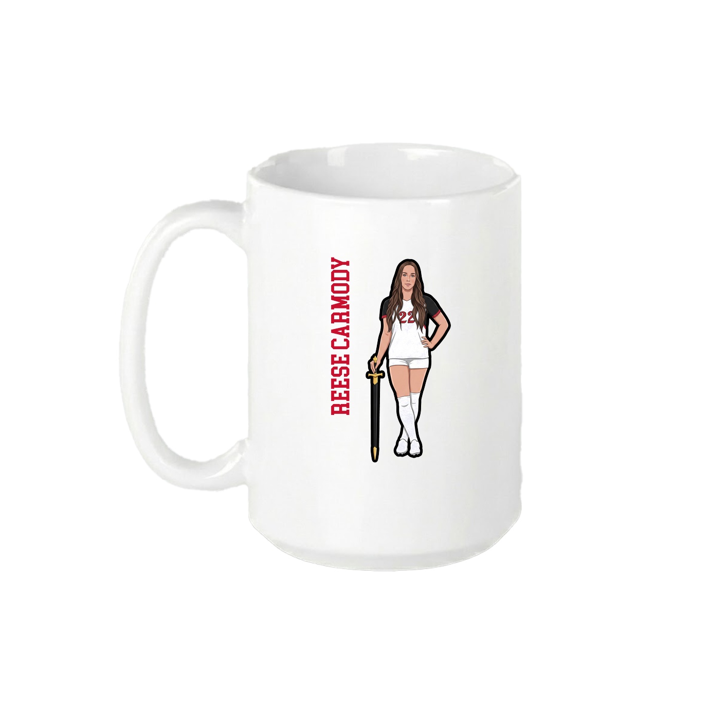 15oz Coffee Mug — Name Vertical in White