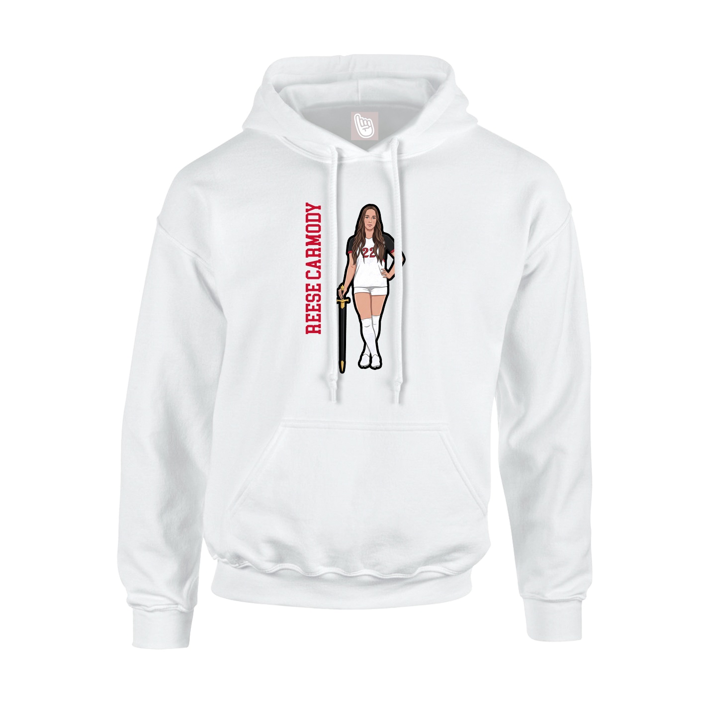 Youth Hoodie — Name Vertical in White