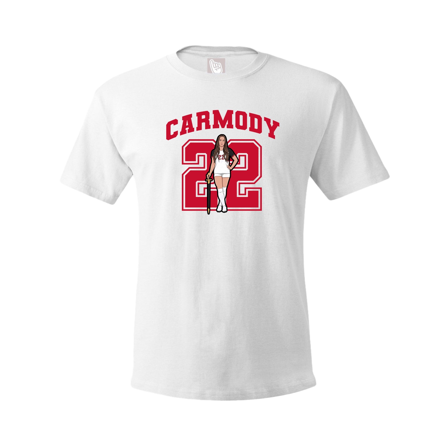 Youth Tee — Number in White