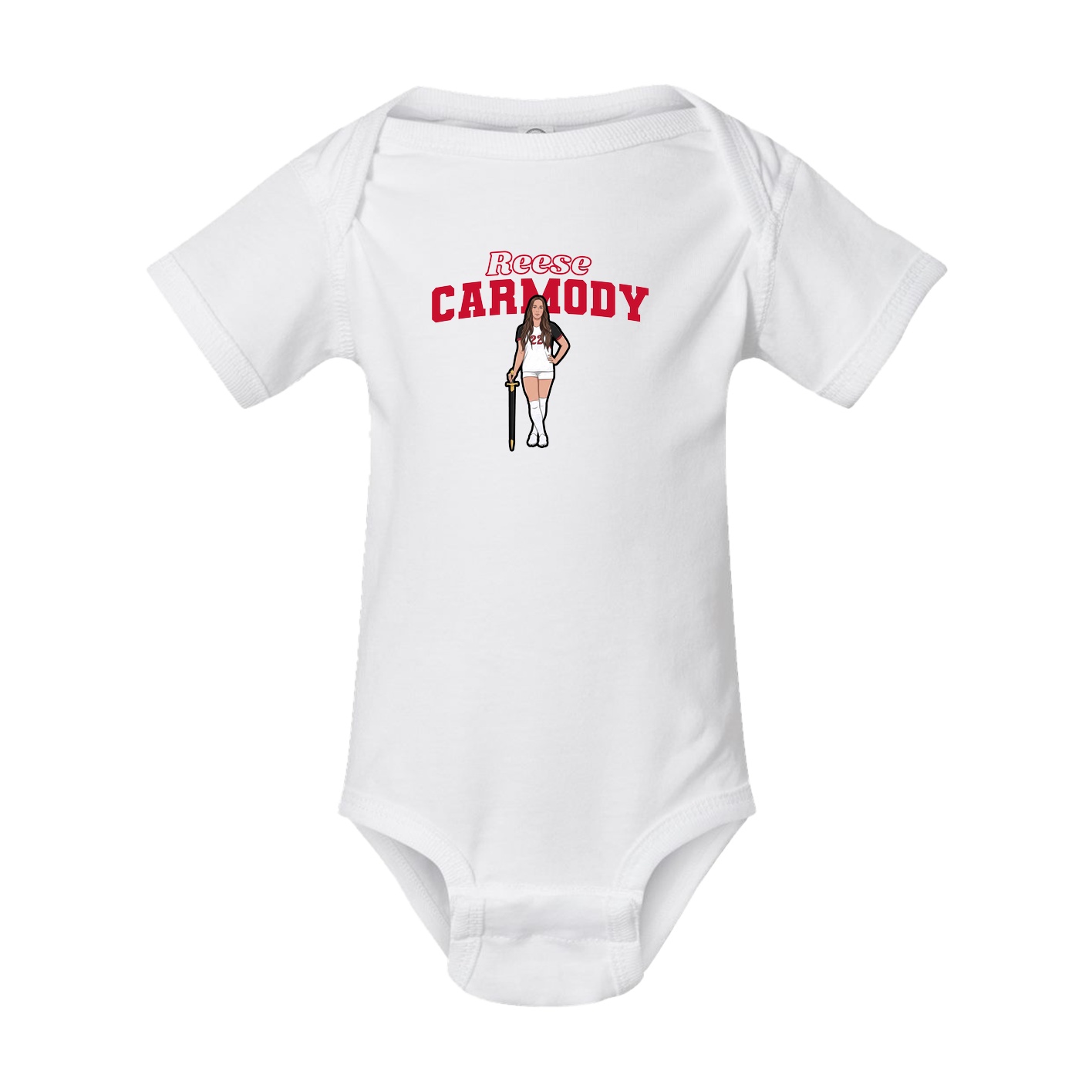 Baby Onesie — Name Arch in White
