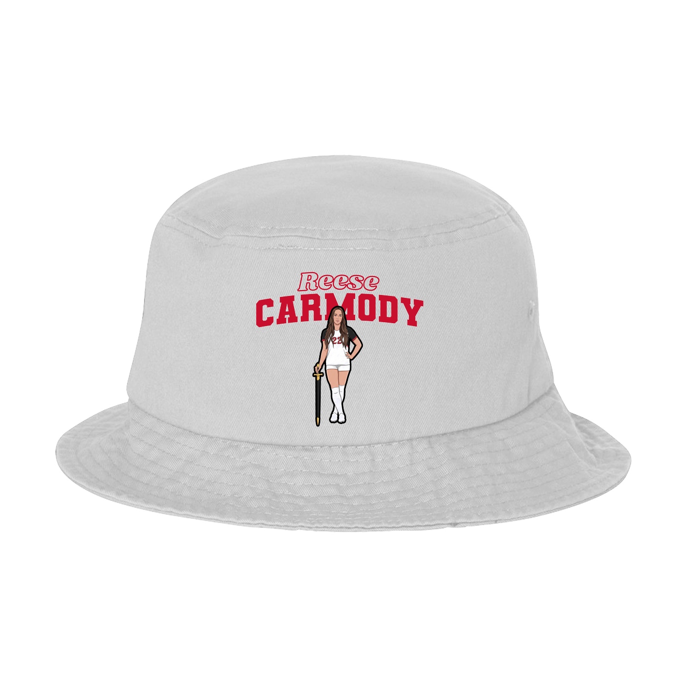 Bucket Cap — Name Arch in White