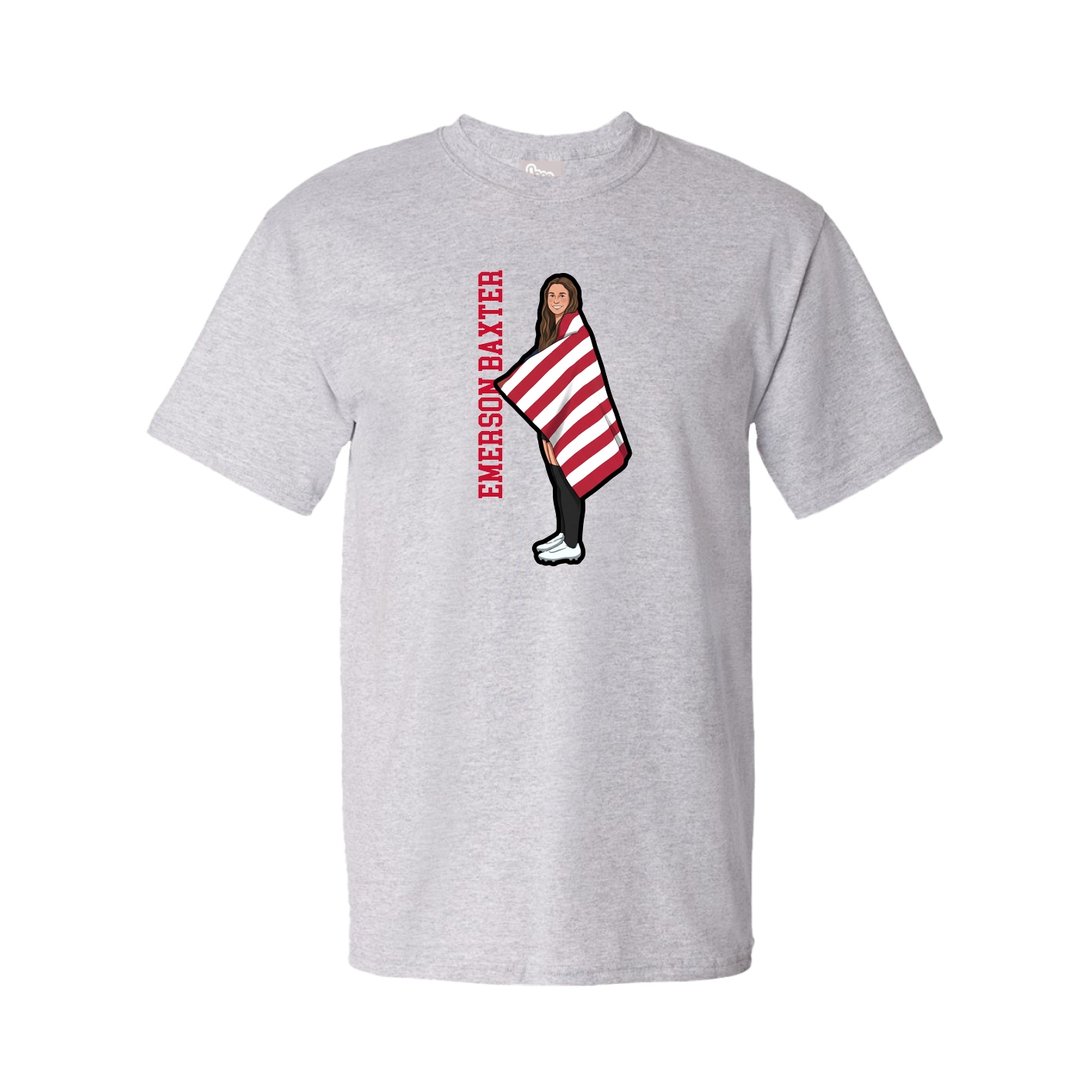 Youth Tee — Name Vertical in Grey