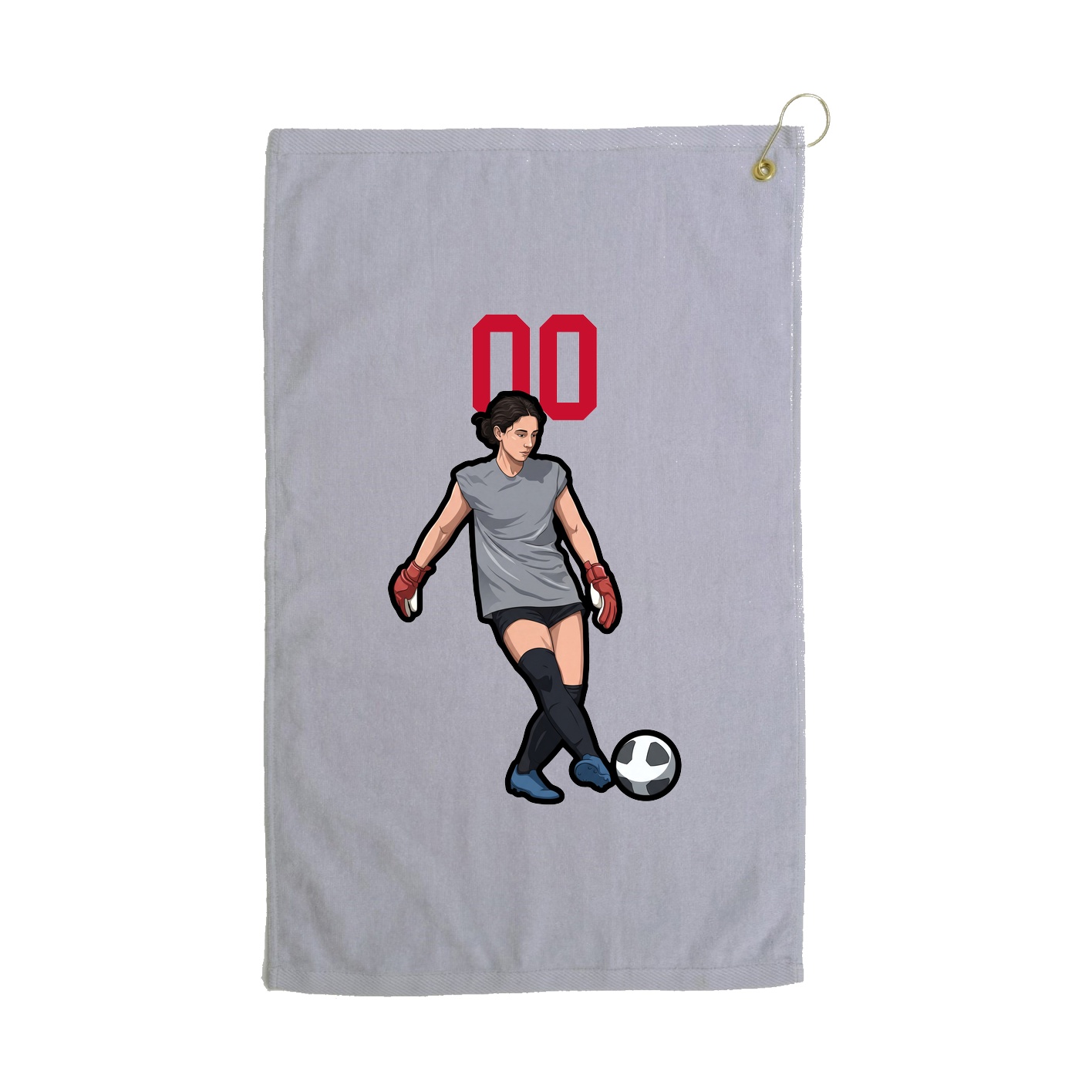 Golf Towel — Number Top in Grey