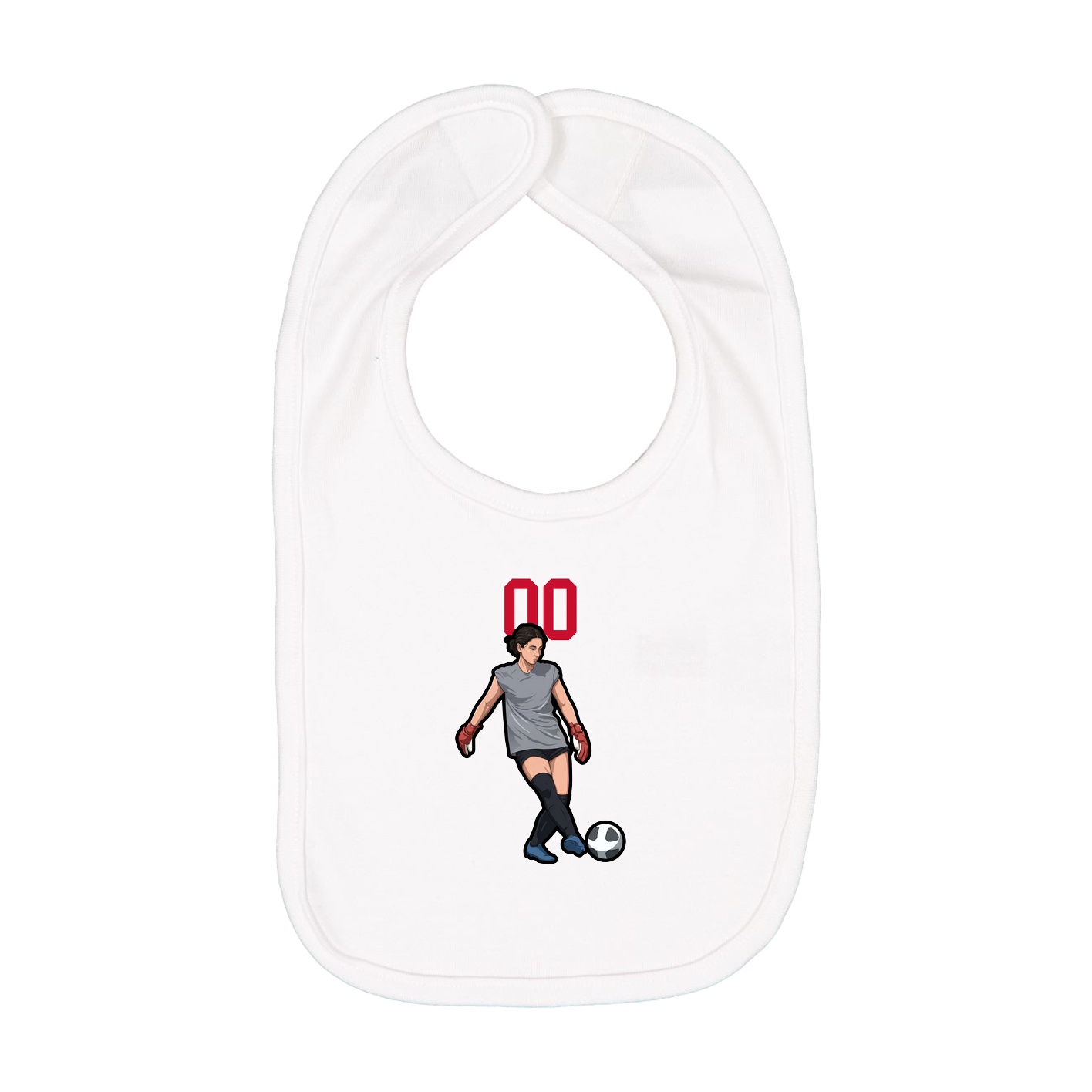 Infant Bib — Number Top in White