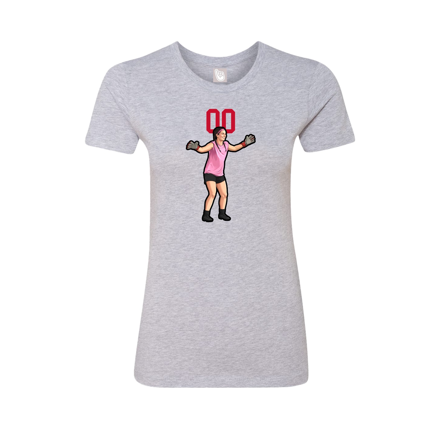 Fitted Women's Tee — Number Top in Grey