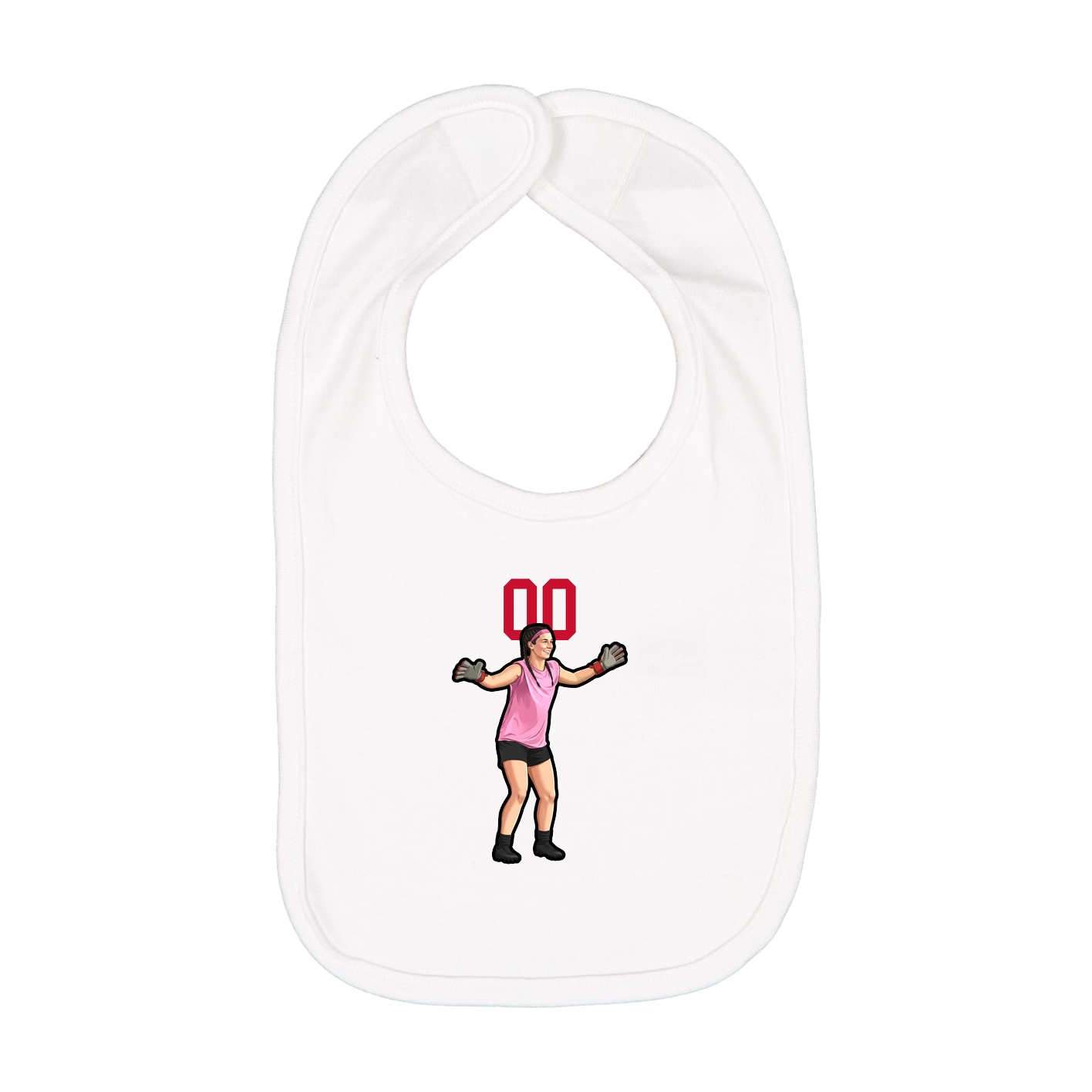 Infant Bib — Number Top in White