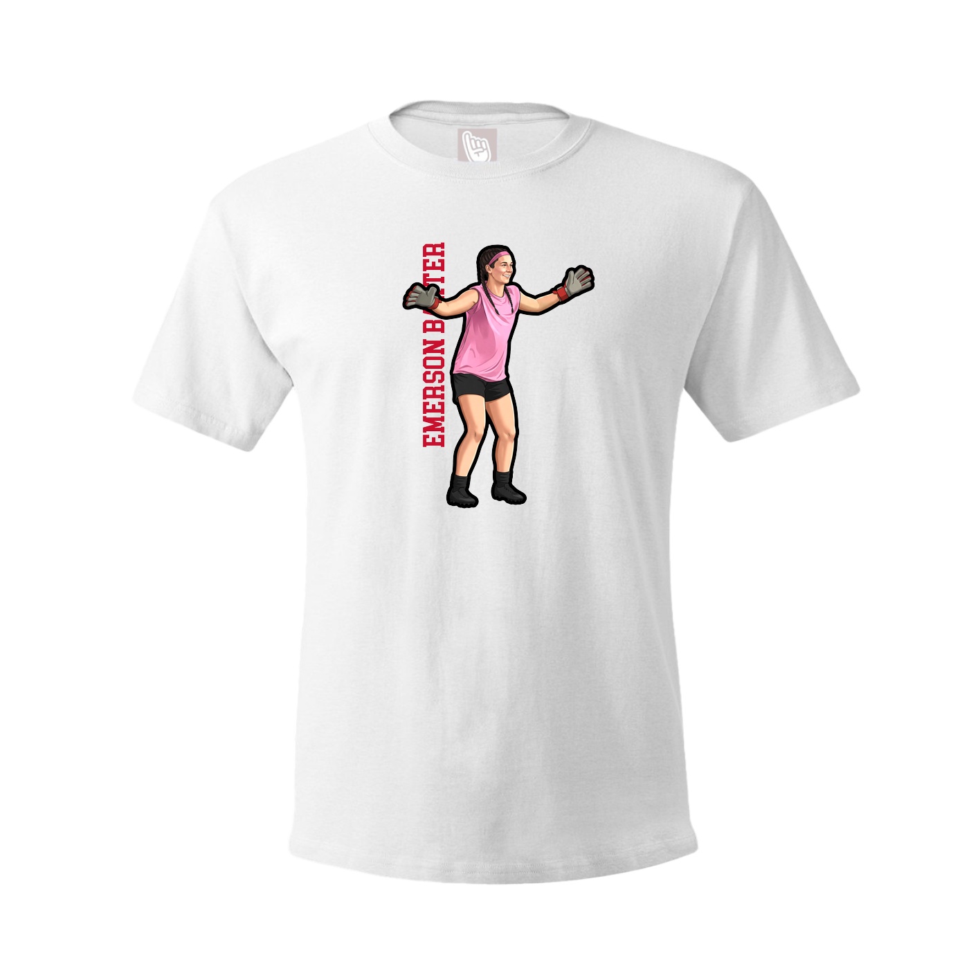 Tee — Name Vertical in White