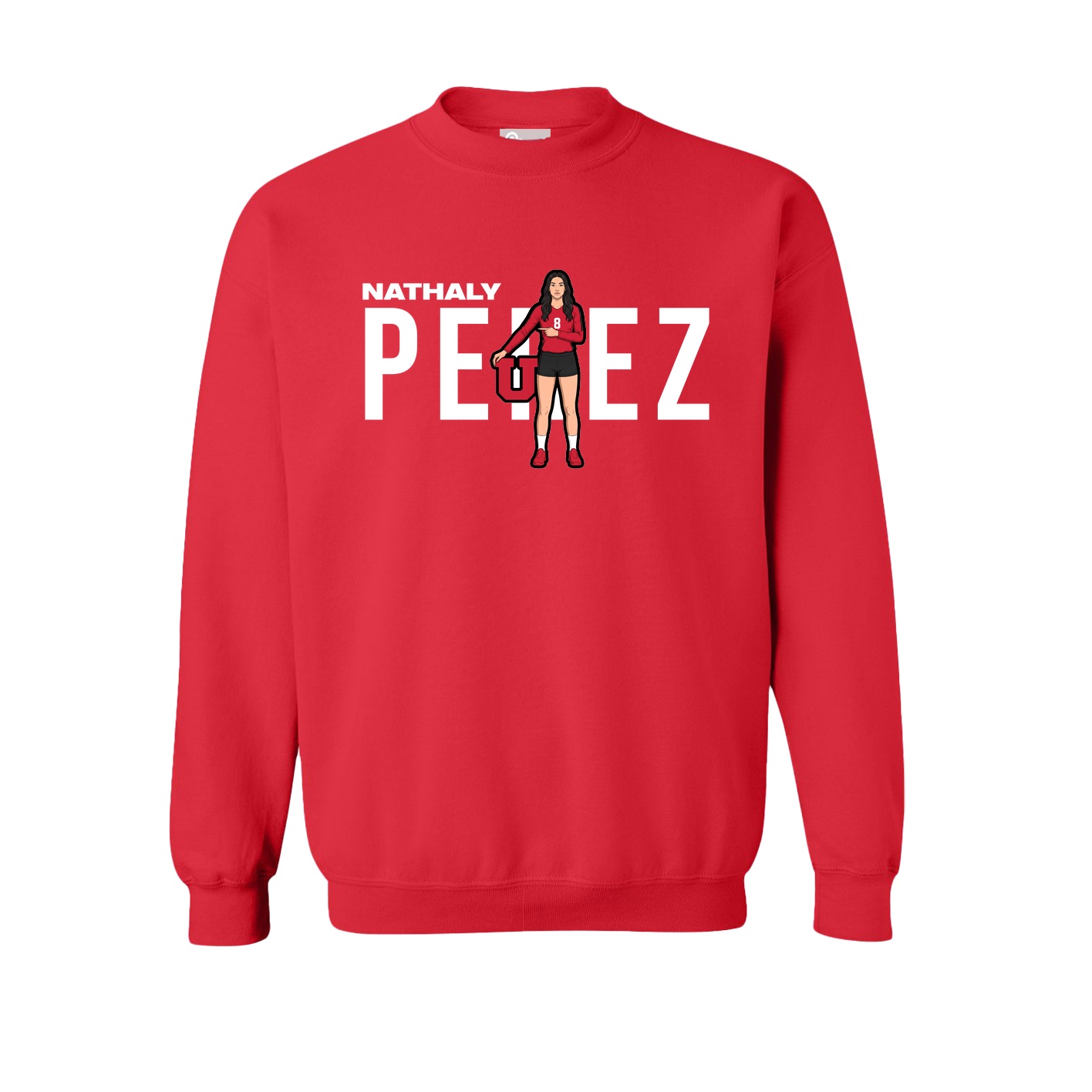 Fleece Crew — Player Name in Red