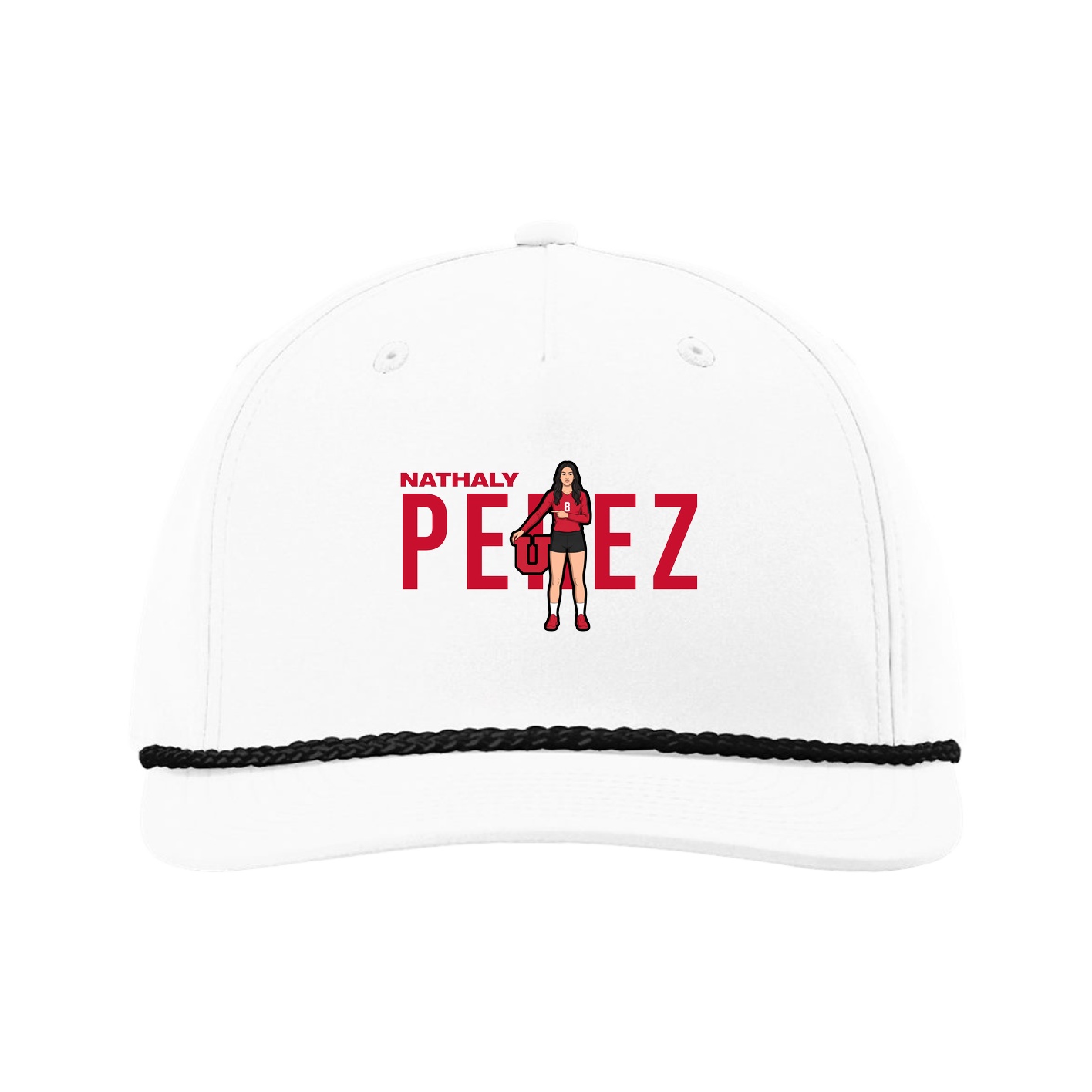 Five-Panel Classic Rope Cap — Player Name in White
