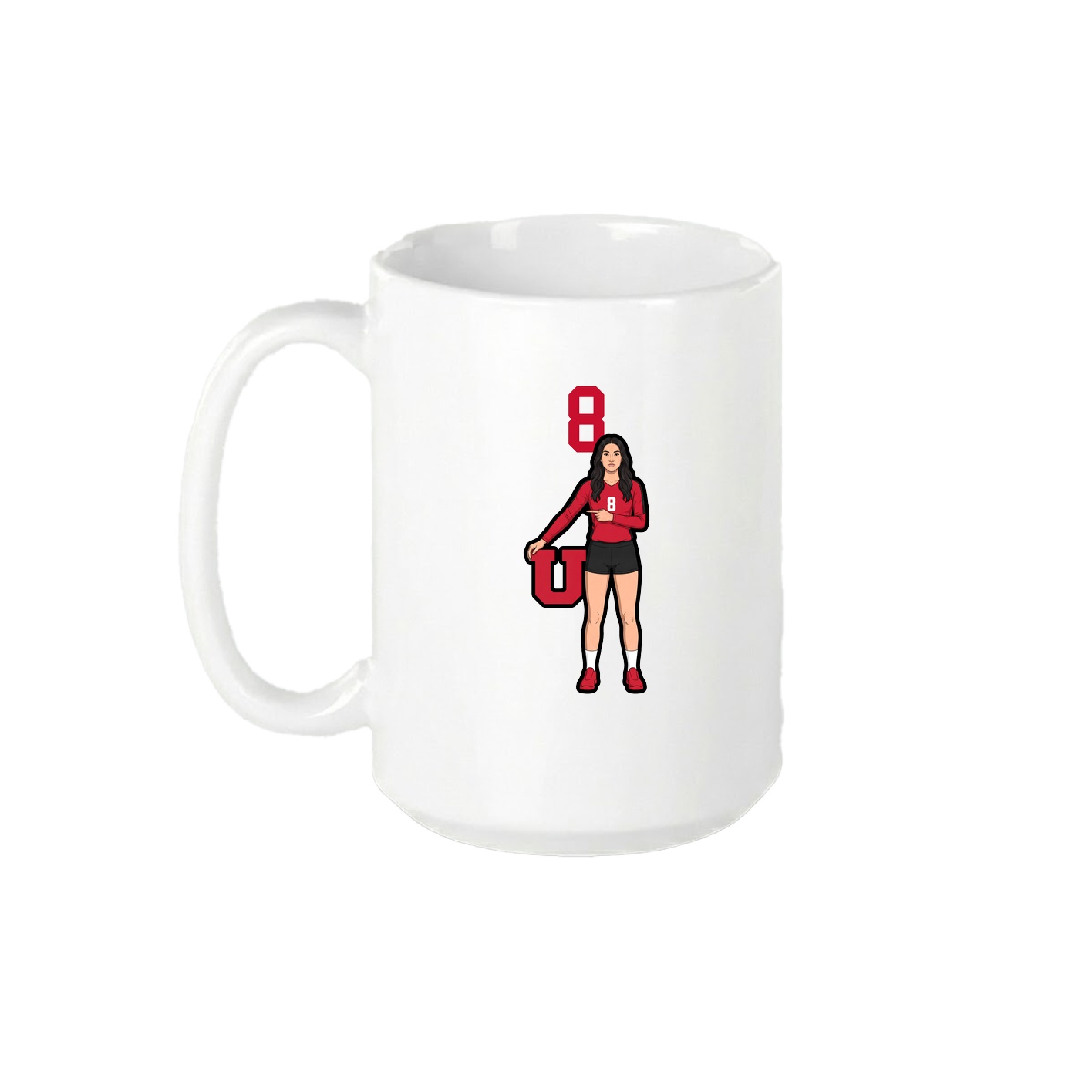 15oz Coffee Mug — Number Top in White
