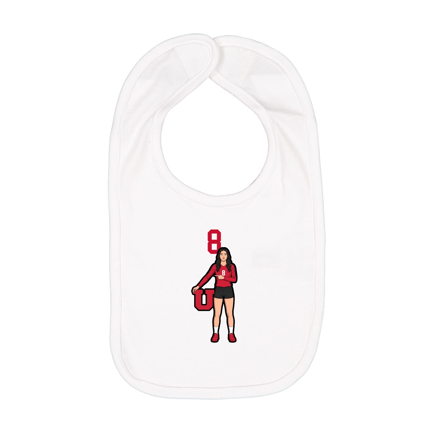 Infant Bib — Number Top in White
