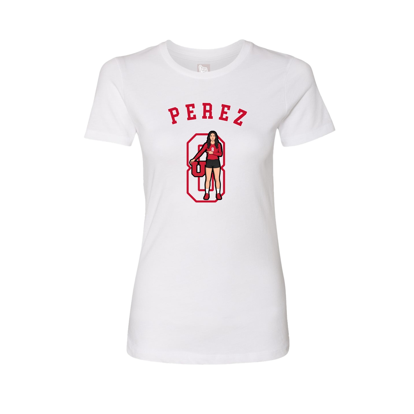 Fitted Women's Tee — Shirsey Arch in White