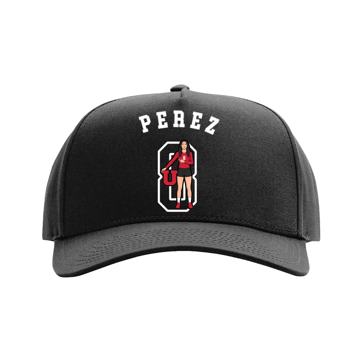 Full Fabric Five-Panel Champ Cap — Shirsey Arch in Black