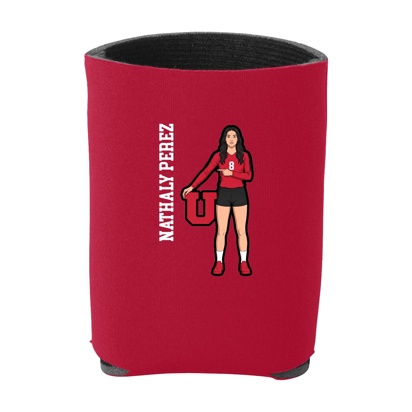 Can Holder — Name Vertical in Red