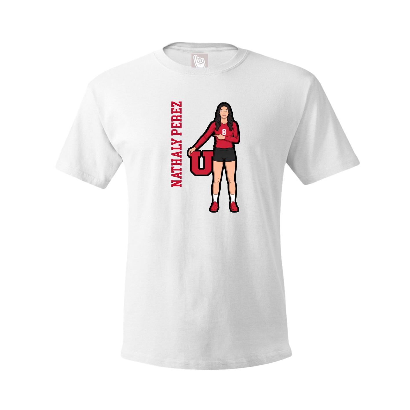 Tee — Name Vertical in White
