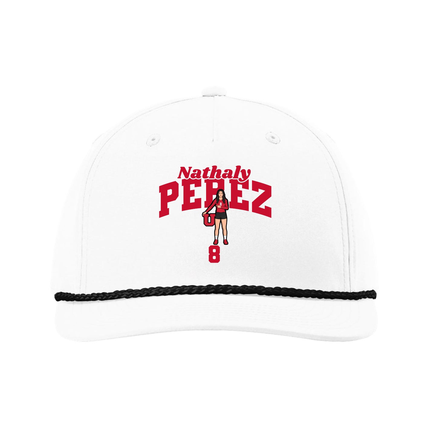 Five-Panel Classic Rope Cap — Signature Arch in White