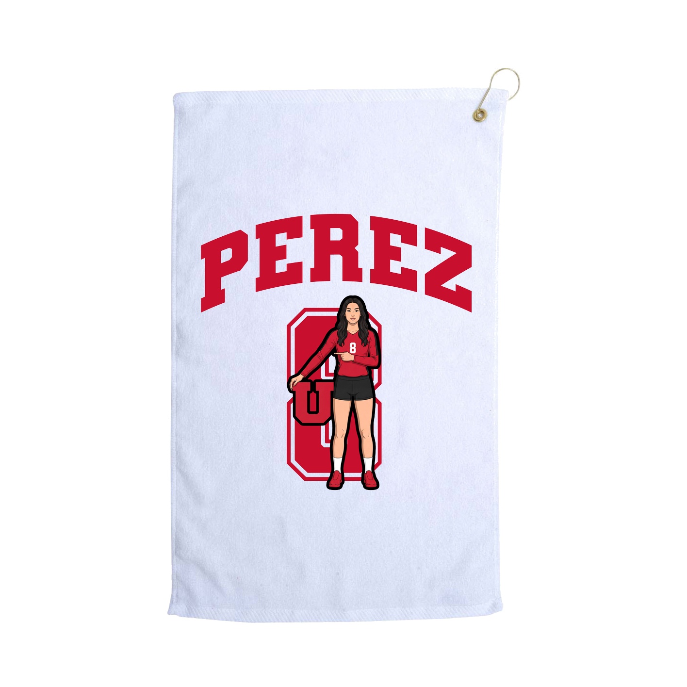 Golf Towel — Number in White