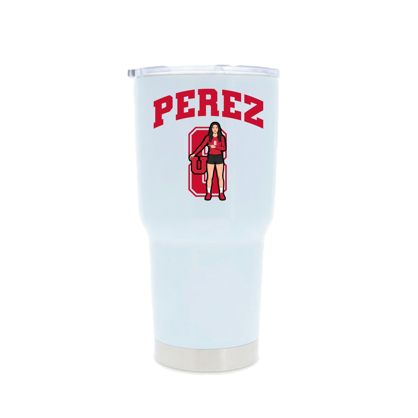 30oz Stainless Steel Tumbler — Number in White