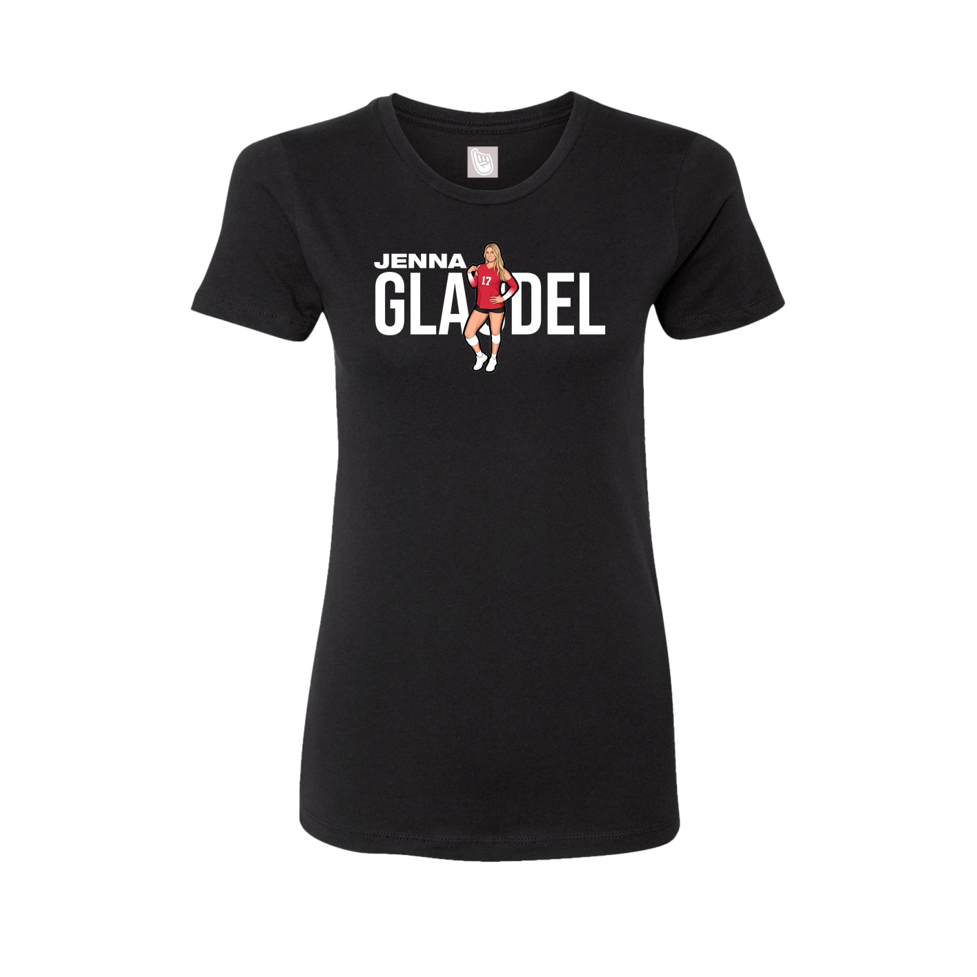 Fitted Women's Tee — Player Name in Black