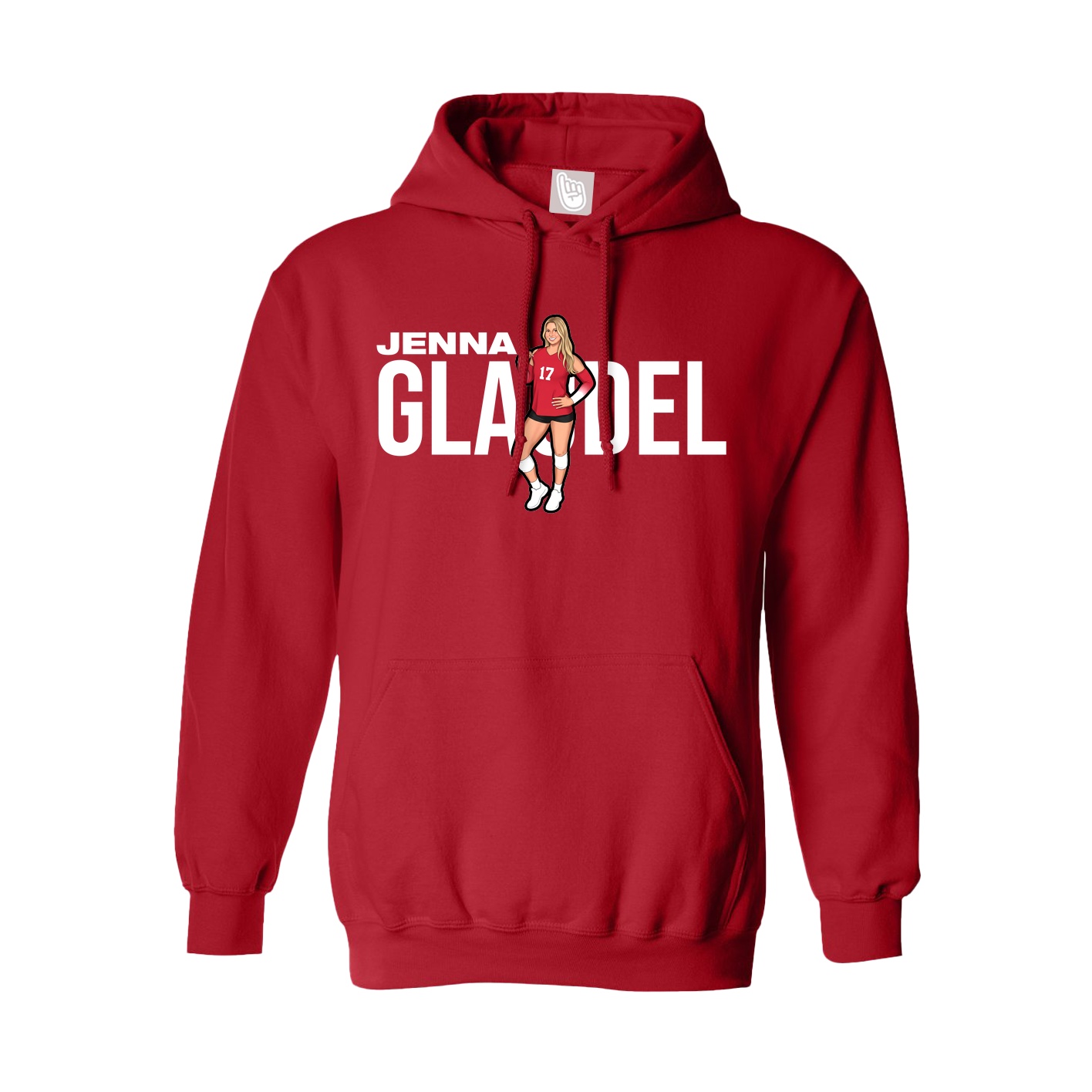 Hoodie — Player Name in Red
