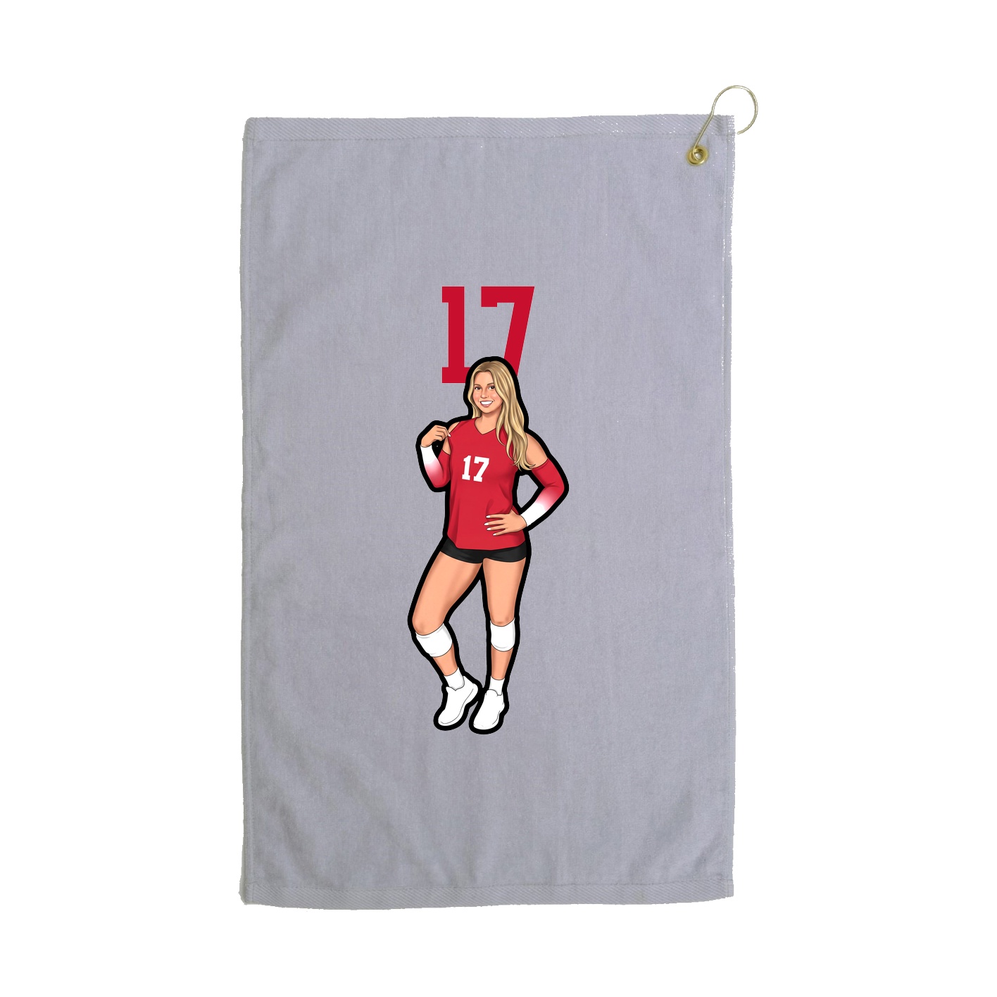 Golf Towel — Number Top in Grey