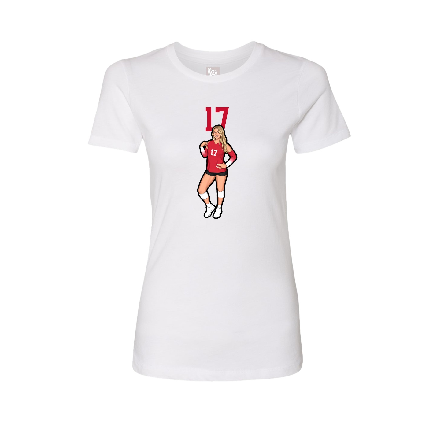 Fitted Women's Tee — Number Top in White