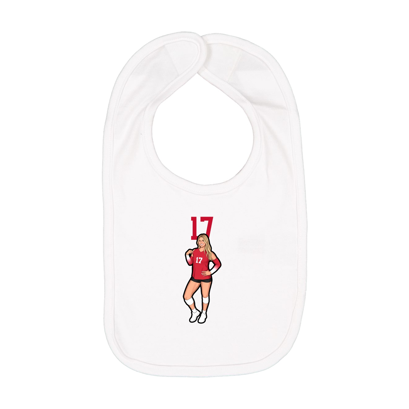 Infant Bib — Number Top in White
