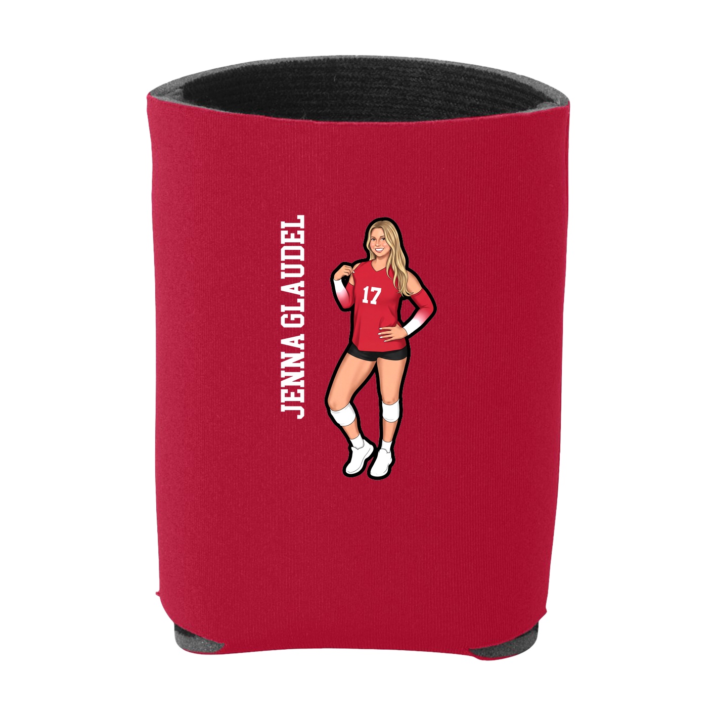 Can Holder — Name Vertical in Red