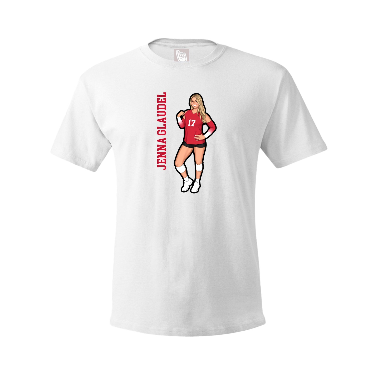 Tee — Name Vertical in White