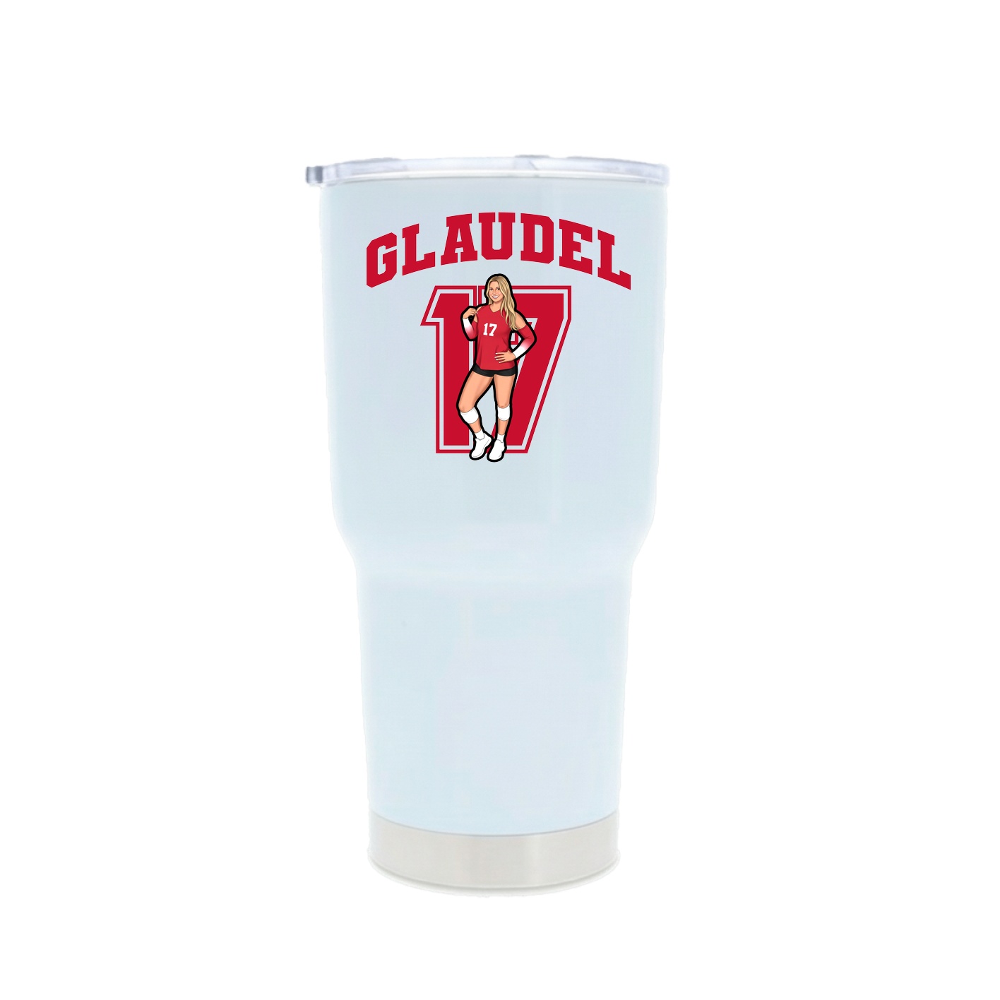 30oz Stainless Steel Tumbler — Number in White